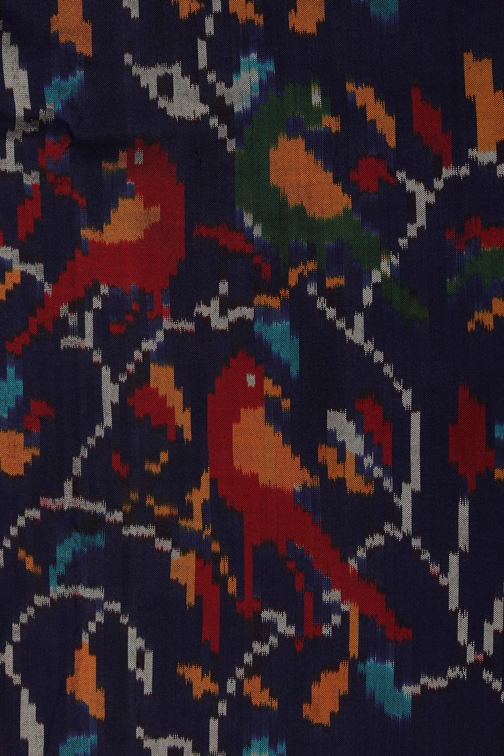 Image of Pochampally Ikat Silk Navy Blue Saree